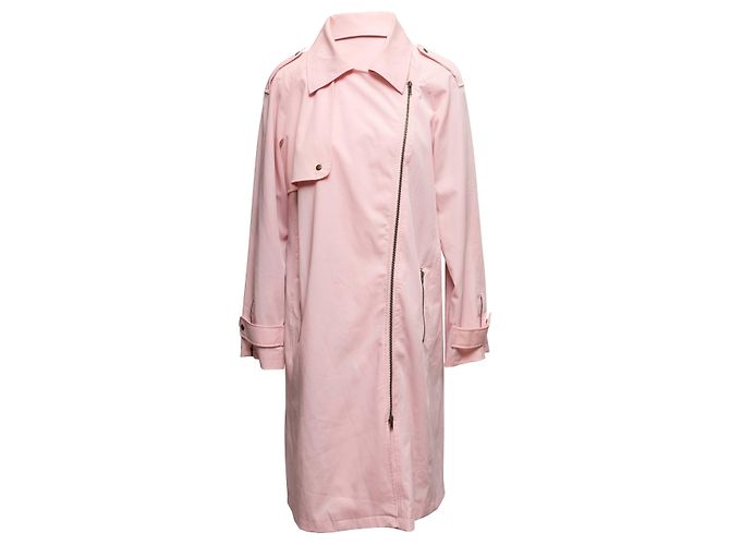 Light Pink Balmain Moto Trench Coat Size FR 42