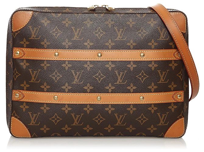 Borsa a tracolla Louis Vuitton Monogram Soft Trunk Messenger MM Marrone