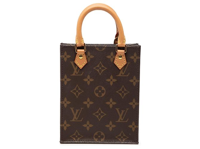 Borsa Louis Vuitton Monogram Petit Sac Plat Marrone