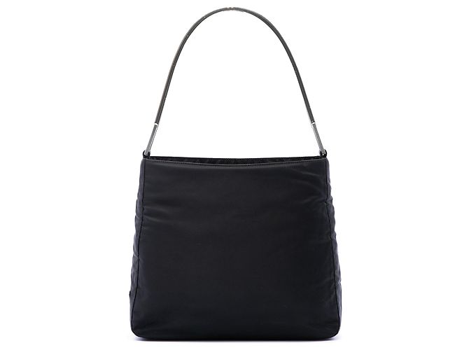 Bolsa Prada Tessuto preta com alça de metal Preto