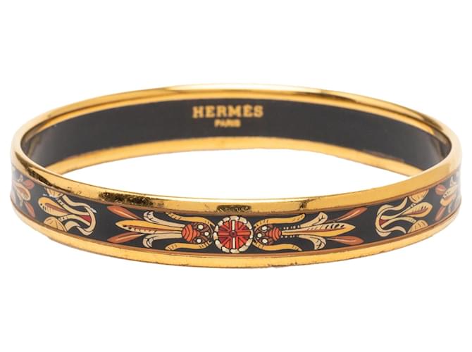 Bracelet jonc émaillé Hermès Narrow Dream Catcher Noir 70 