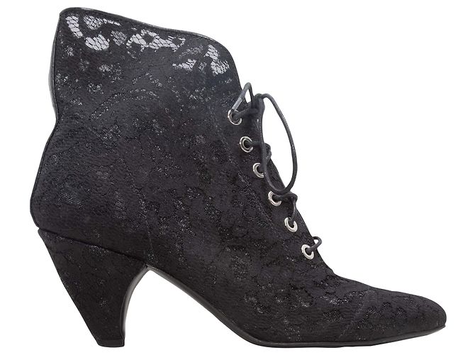 Laurence Dacade Spitzstiefel aus Spitze mit Absatz in Schwarz Größe 37
