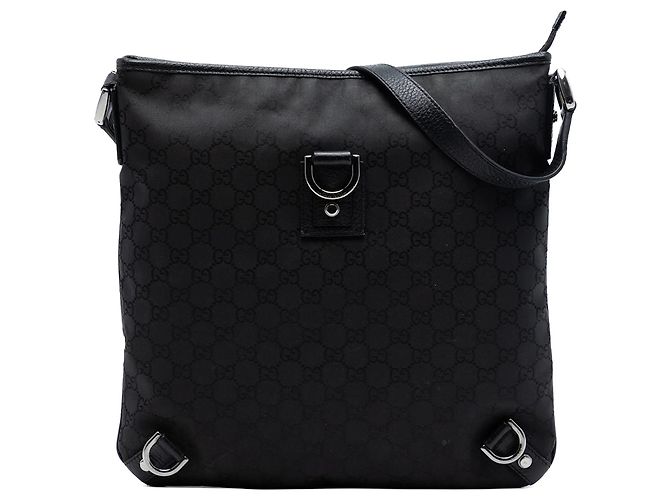 Borsa a tracolla Gucci GG Canvas Abbey D Ring nera Nero
