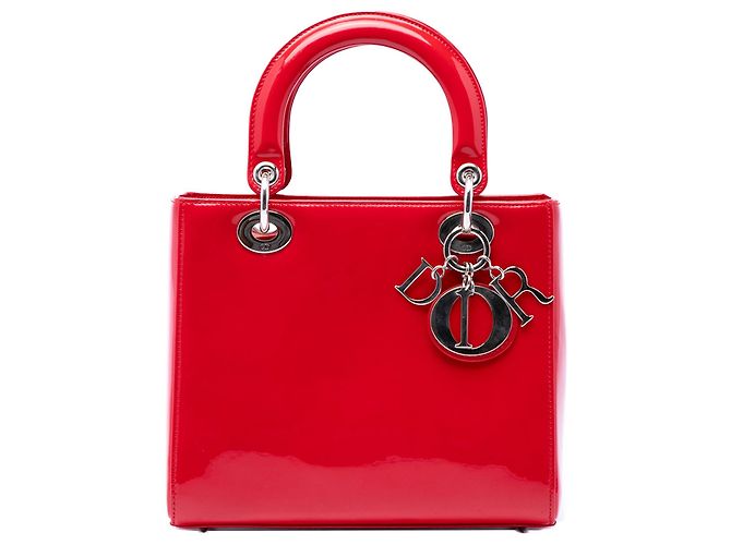 Bolso Lady Dior Medium de charol rojo Dior Roja