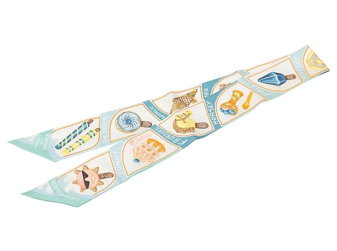 Twilly in seta Hermès Funny Ice Cream Blu