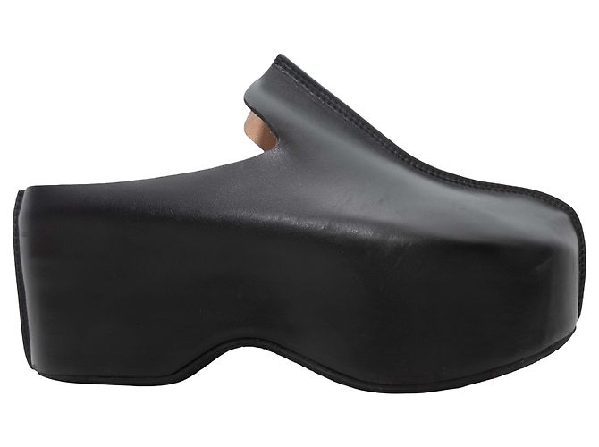Black JW Anderson Leather Platform Clogs Size 40