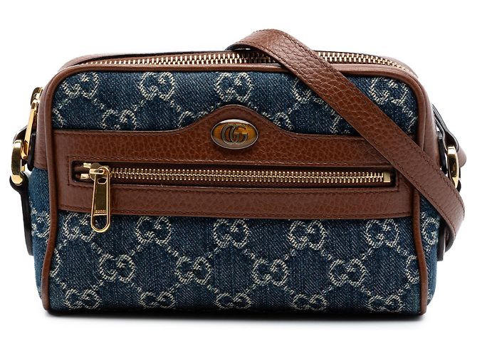 Borsa a tracolla Mini GG Denim Ophidia blu Gucci