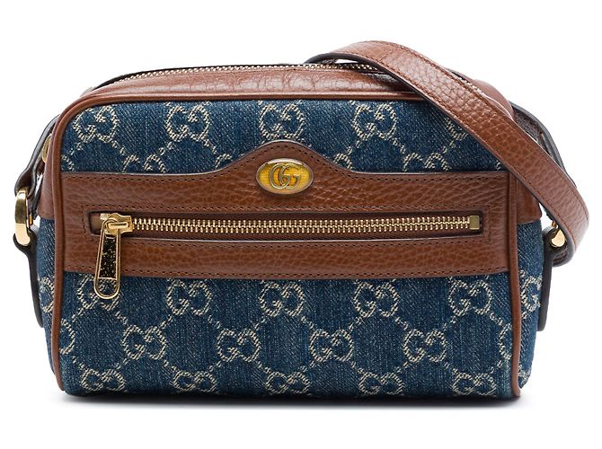 Borsa a Tracolla Gucci Mini GG Denim Ophidia Blu