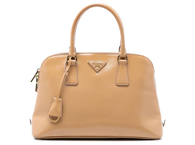 Bolsa Prada Promenade Medium Saffiano Vernice Tan Camelo