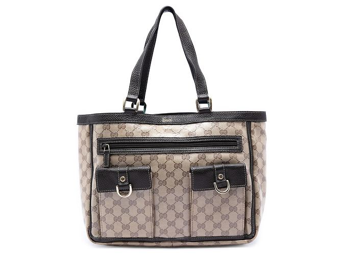 Gucci GG Crystal Abbey D Ring Tote Beige