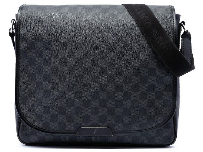 Borsa a tracolla Louis Vuitton Daniel MM Damier Graphite Nera Nero