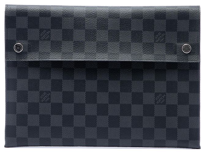 Borsa a pochette Louis Vuitton Damier Graphite Alpha Pochette GM nera Nero