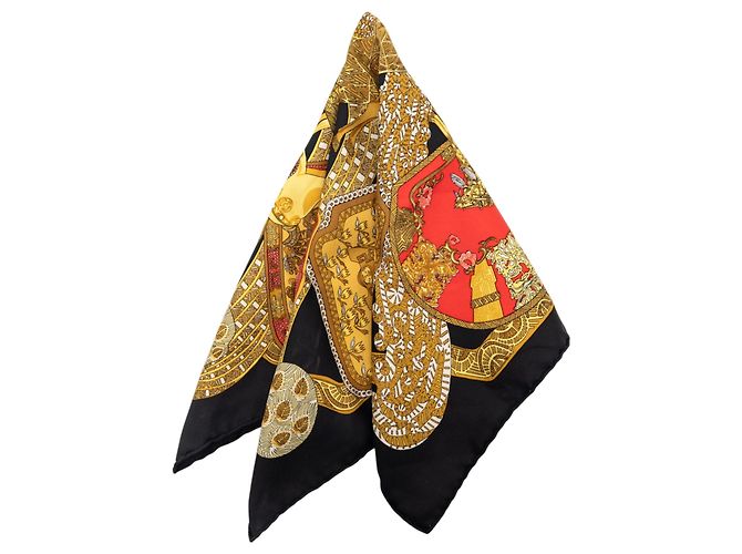 Hermès Art des Steppes Seidentuch Schwarz