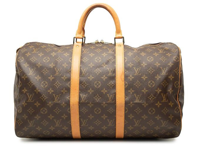 Borsa da viaggio Louis Vuitton Monogram Keepall 50 Marrone