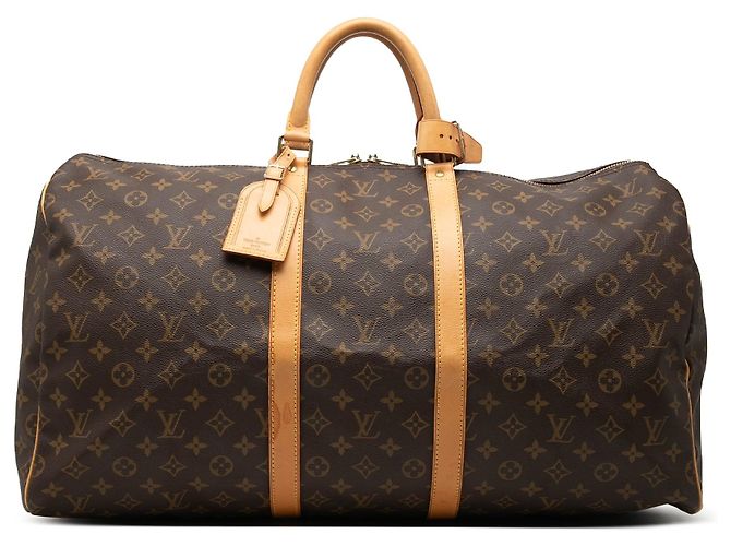 Bolsa de viagem Louis Vuitton Monogram Keepall 55 marrom