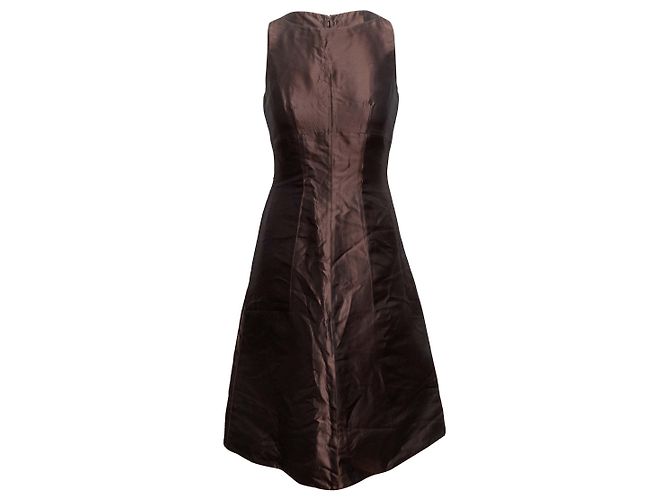 Vestido evasê sem mangas Prada castanho Tamanho US S Marrom
