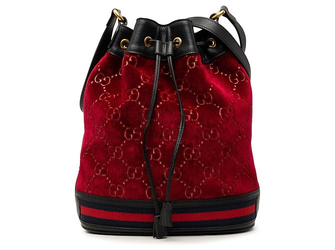 Secchiello Gucci GG Velvet Web rosso