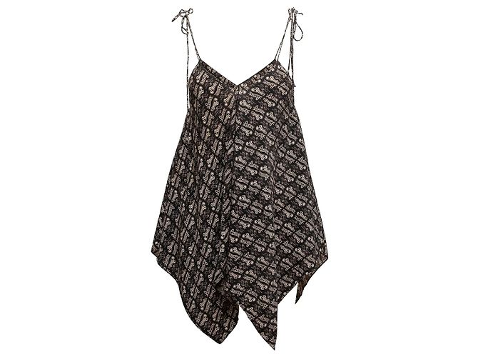 Loewe Paula's Logo ärmelloses Top Schwarz & Beige Größe EU 34