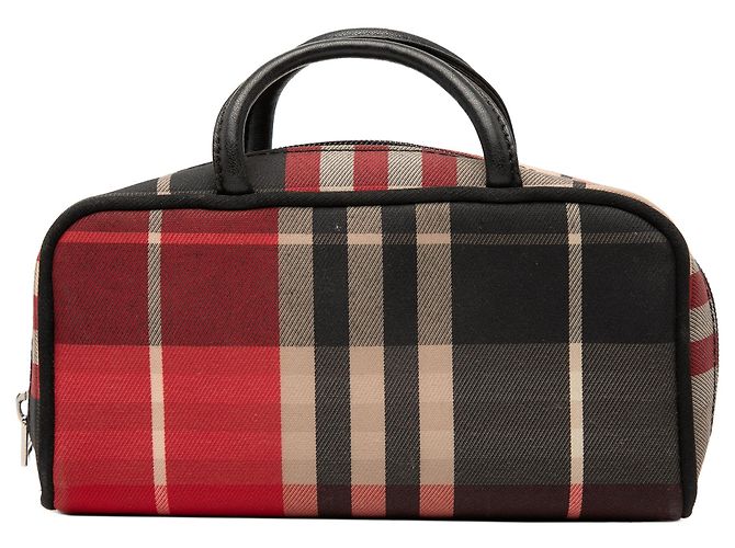 Burberry Mini Exploded Check Canvas Handtasche rot