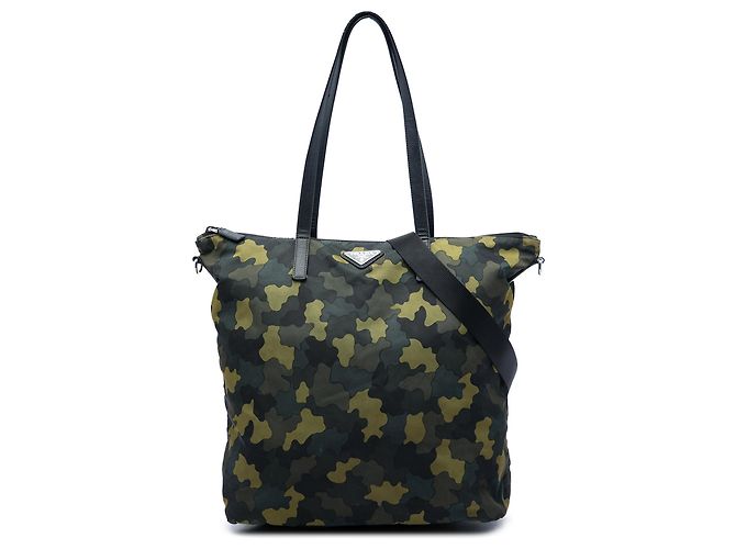 Borsa Satchel Prada Tessuto Stampato Verde