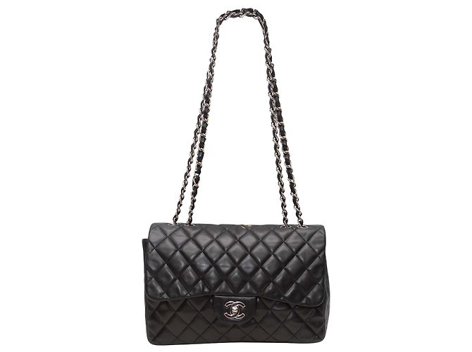 Bolsa Chanel Jumbo Classic Single Flap preta Preto