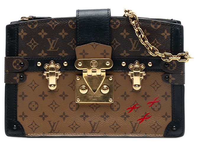 Borsa Clutch a Tracolla Louis Vuitton Monogram Reverse Trunk Marrone