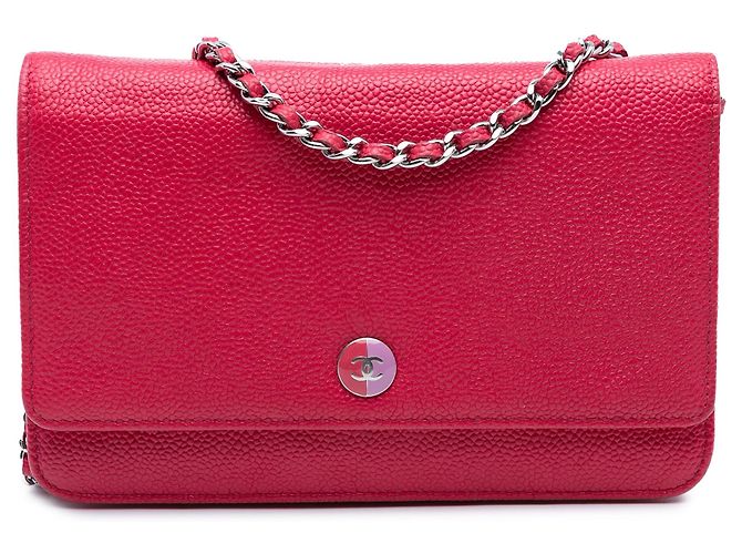 Borsa a tracolla Chanel Caviar Bicolor CC Wallet On Chain Rosa