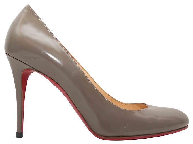 Christian Louboutin Leder-Pumps Grau Größe 40