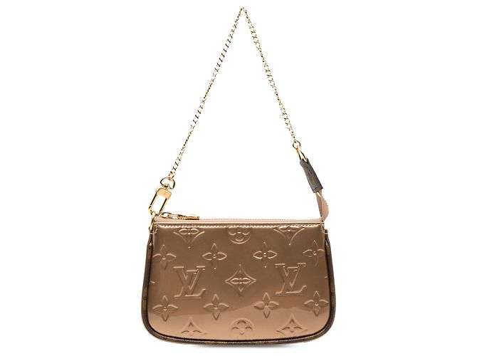 Louis Vuitton Monogram Vernis Mini Pochette Accessoires Handtasche Gold Golden