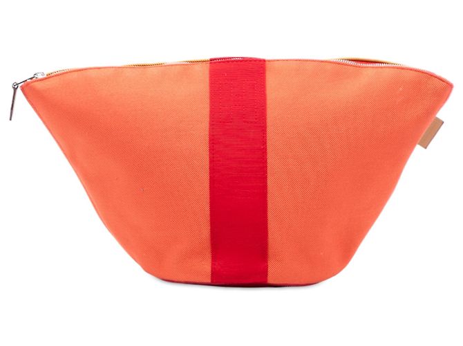 Hermès Mini Toile Palmyre Pouch Orange