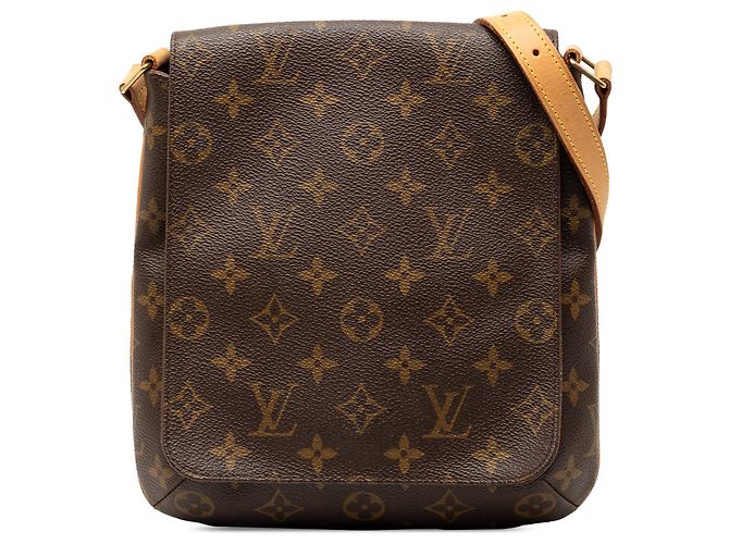 Bolso de hombro Louis Vuitton Monogram Musette Salsa PM marrón con correa corta Castaño