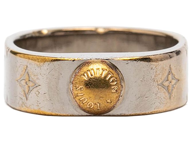 Louis Vuitton Nanogram Ring aus silberfarbenem Messing