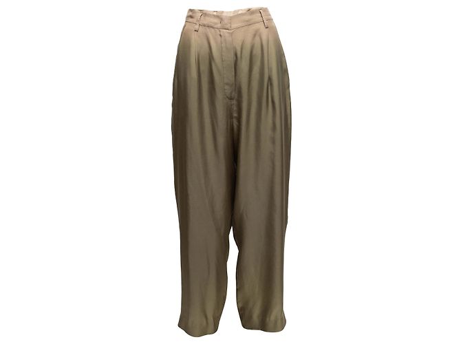 Prada Ombré-Seidenhose in Olive Größe IT 36 Grün