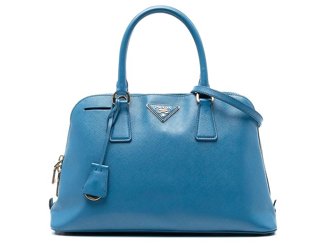 Borsa Prada Medium Saffiano Lux Promenade Blu