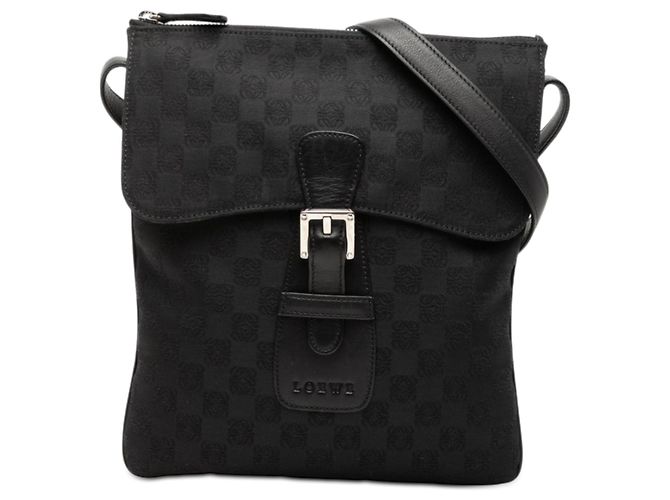 Borsa a tracolla LOEWE Anagram Canvas Nera Nero