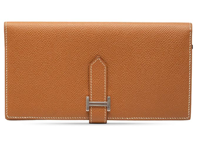Brown Hermès Epsom Bearn Wallet