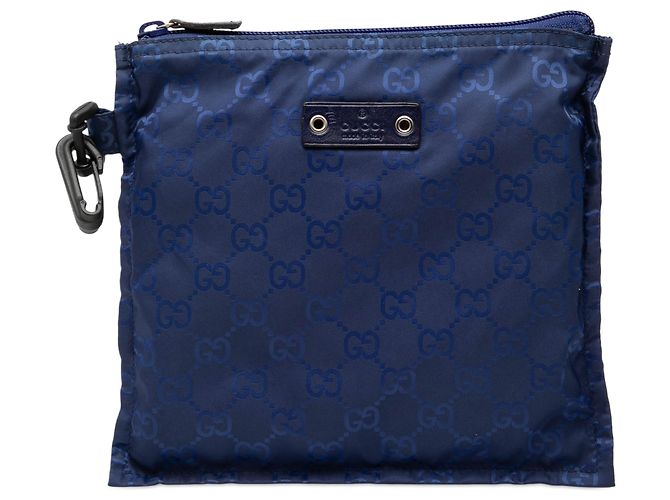 Pouch Gucci GG in nylon blu