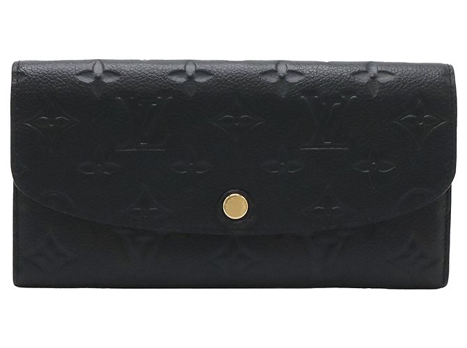 Louis Vuitton Monogram Empreinte Emilie Geldbörse Lang Black Schwarz