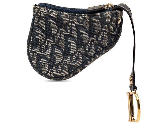 Bolsa de Moedas Diorissimo Trotter Saddle azul Dior