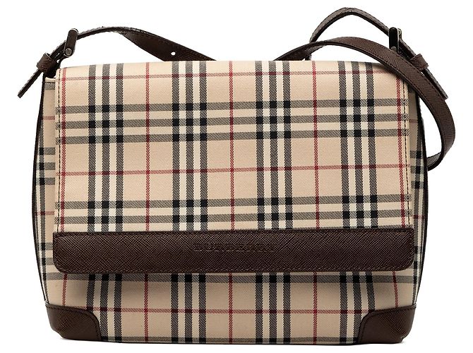 Borsa a tracolla Burberry House Check Canvas Beige