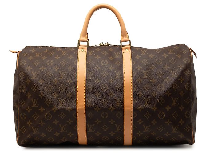 Borsa da viaggio Louis Vuitton Monogram Keepall 50 Marrone