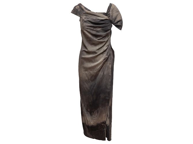 Autre Marque Graues Cortana Tie-Dye Seidenkleid Größe IT 40