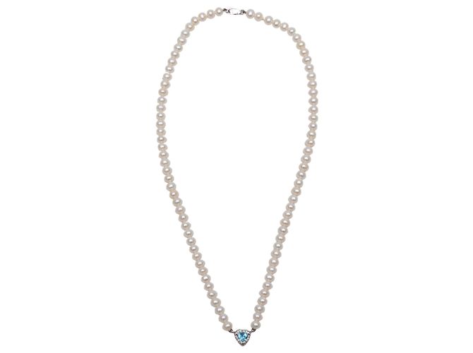 Collar de perlas y oro de 14K Tiffany & Co. Blanco