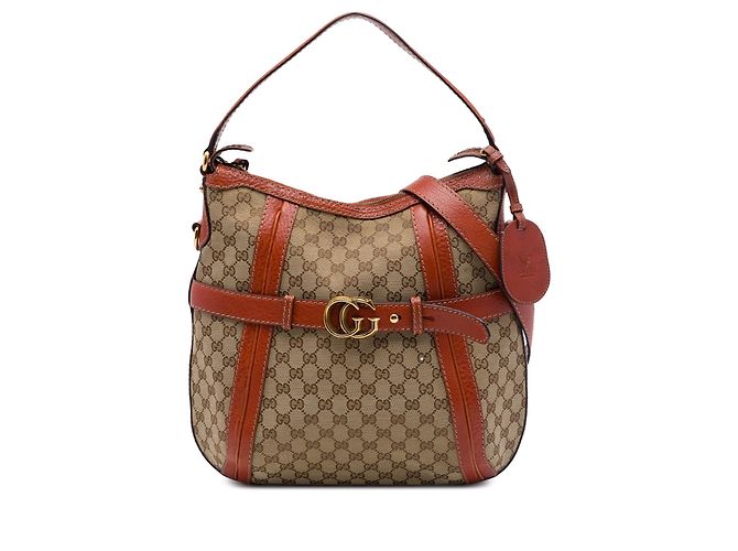 Borsa a tracolla Gucci Medium GG Canvas beige