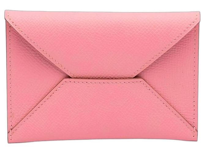 Tarjetero sobre Hermès Epsom rosa MM