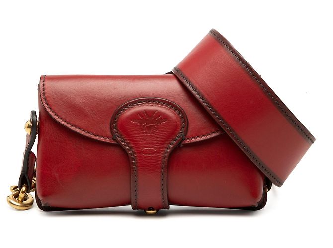 Saddle Mini bolsa selas D Bee em couro vermelho Dior