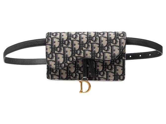Blauer Dior Oblique Canvas Saddle Gürteltasche