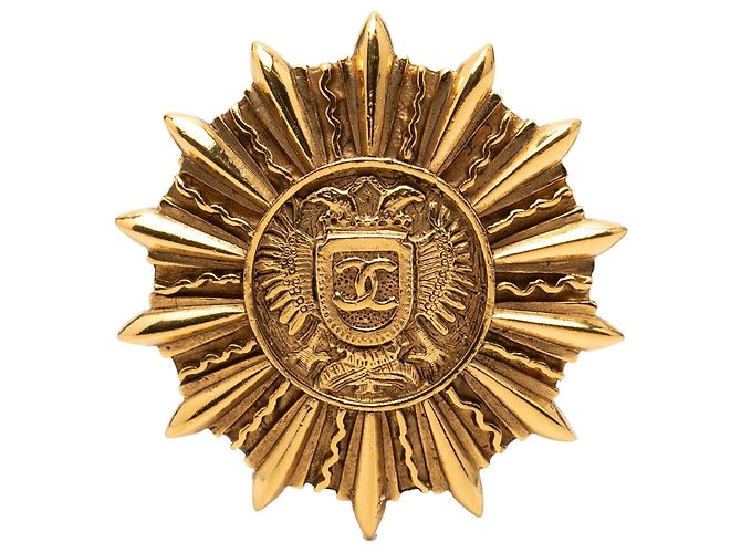 Spilla Sunburst Shield placcata oro Gold Chanel D'oro
