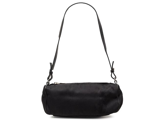 Borsa a tracolla in nylon con logo nero Saint Laurent