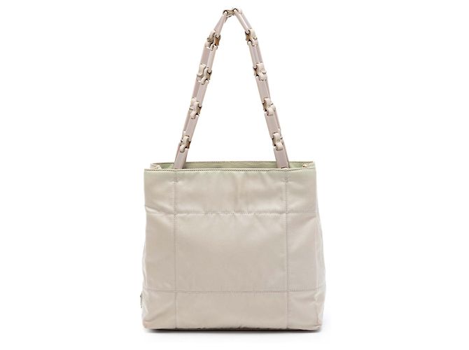 Prada Tessuto Chain Shoulder Bag in Beige
